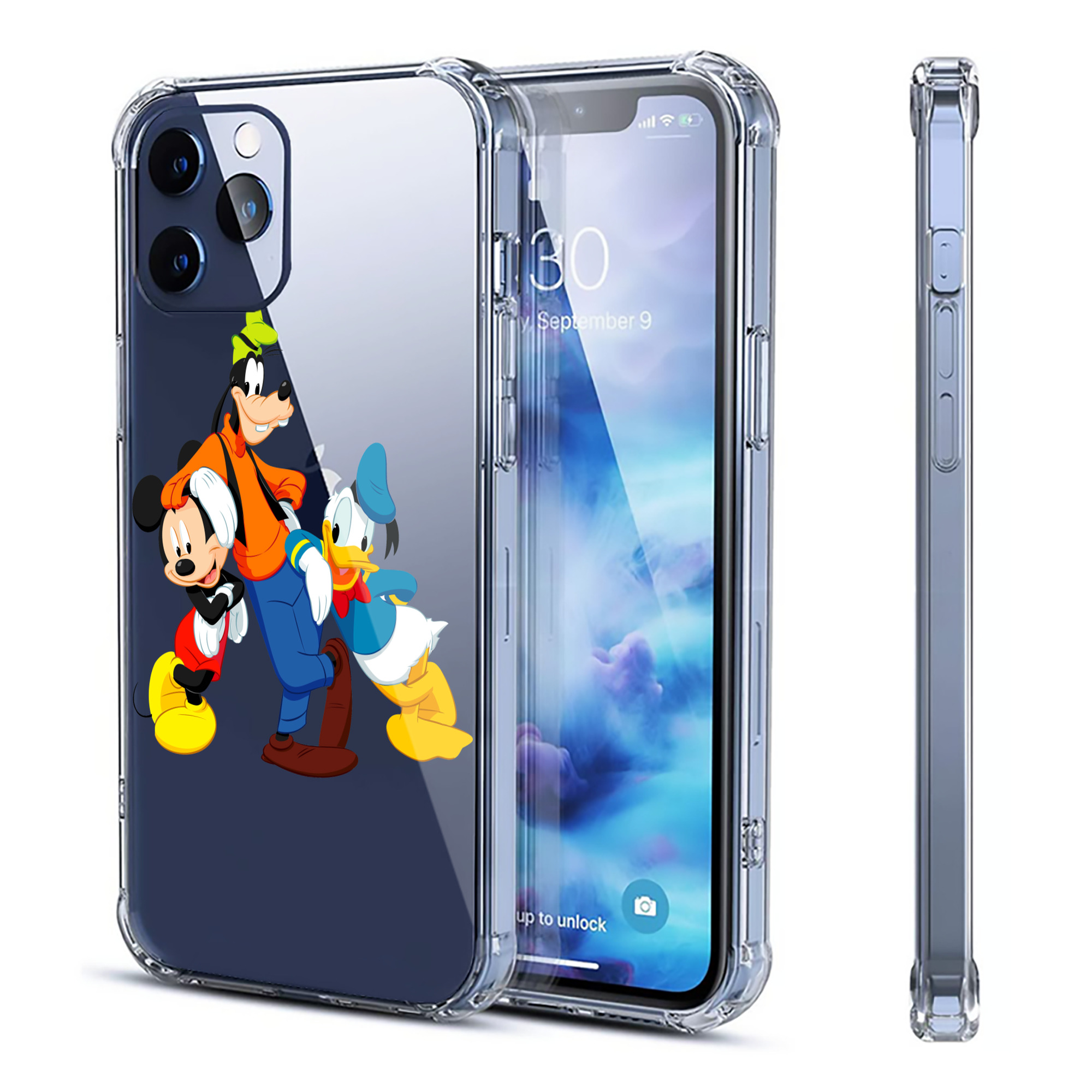 （画像用） ミッキーマウス Mickey Mouse 【iPhone 12シリーズ対応】透明スマホケース（クリアソフトケース）
